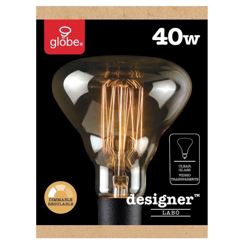 Globe Electric Designer Labo 40 W G40 Decorative Incandescent Bulb E26 (Medium) Amber