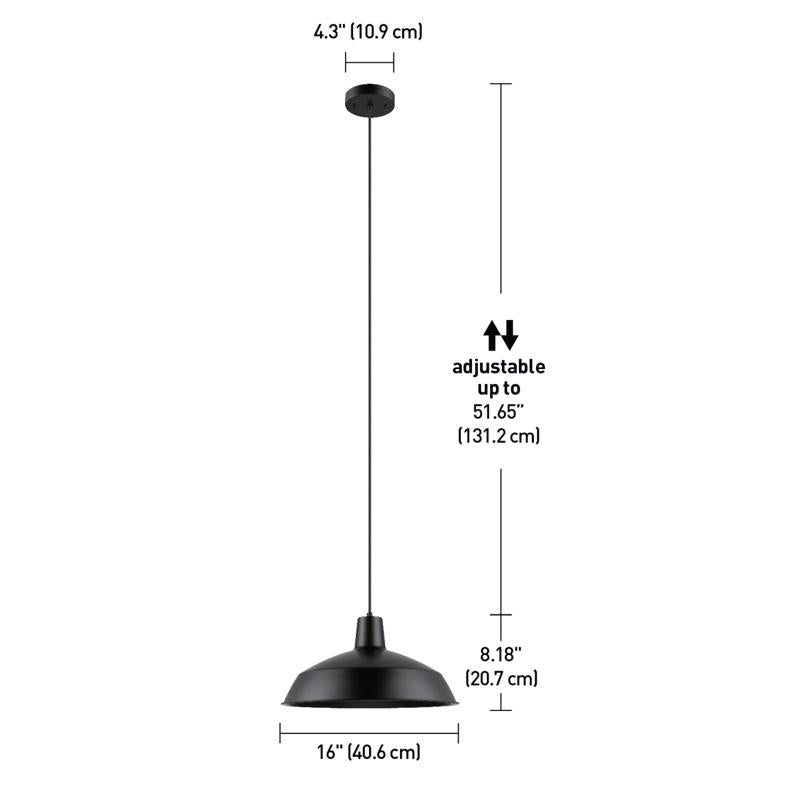 Globe Electric Barnyard Matte Black 1 lights Pendant Light