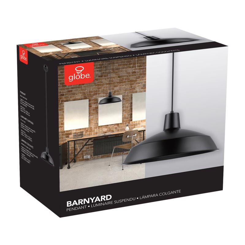 Globe Electric Barnyard Matte Black 1 lights Pendant Light