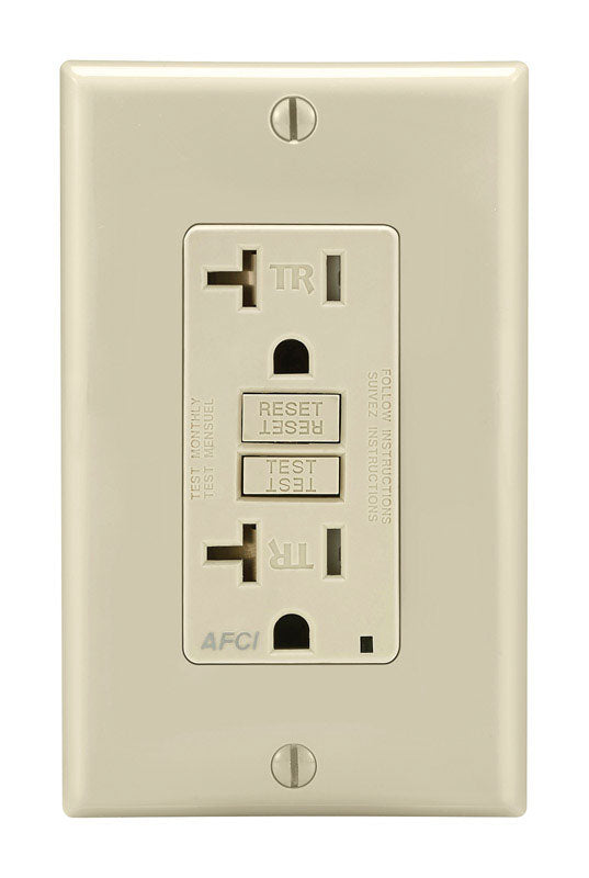 Leviton 20 amps 125 V Duplex Light Almond AFCI Outlet 5-20R