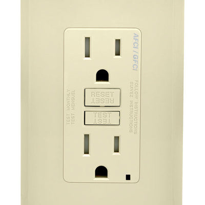 Leviton SmartlockPro 15 amps 125 V Duplex Light Almond AFCI/GFCI Dual Function Outlet 5-15R
