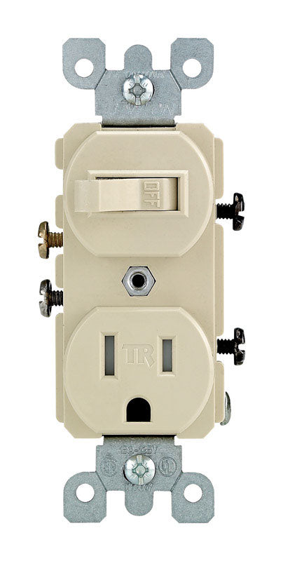 Leviton 15 amps 125 V Ivory Combination Switch/Outlet 5-15R