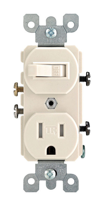 Leviton 15 amps 125 V Duplex Light Almond Combination Switch/Outlet 5-15R