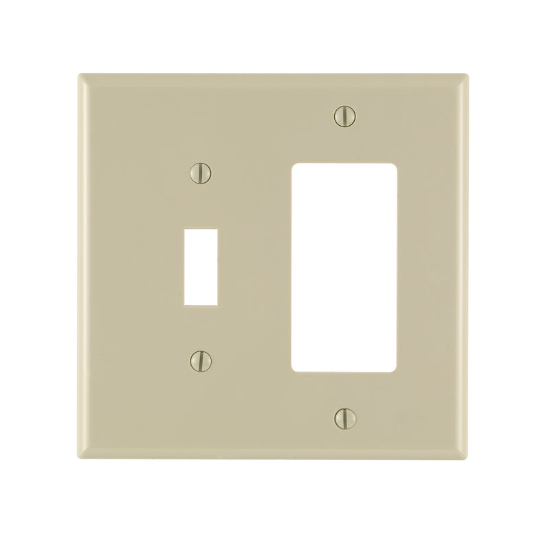 Leviton Midway Ivory 2 gang Thermoplastic Nylon Decorator/Toggle Wall Plate