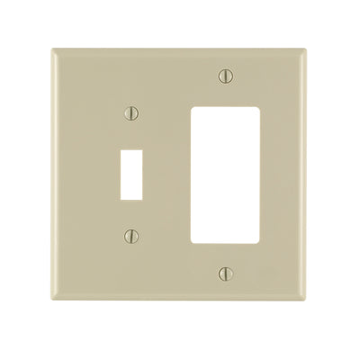 Leviton Midway Ivory 2 gang Thermoplastic Nylon Decorator/Toggle Wall Plate