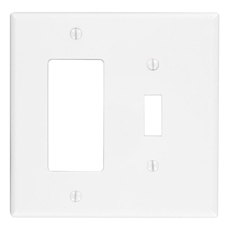 Leviton White 2 gang Thermoplastic Nylon Decorator/Toggle Wall Plate