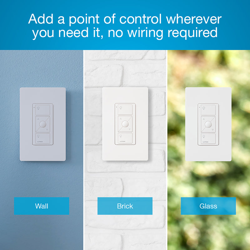 Lutron Pico Push Button Smart-Enabled Switch & Receptacle White