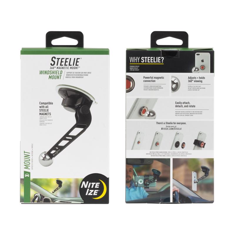 Nite Ize Steelie Black/Silver Windshield Cell Phone Mount For All Mobile Devices