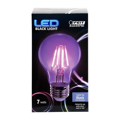 Feit A19 E26 (Medium) LED Bulb Black Light 7 Watt Equivalence
