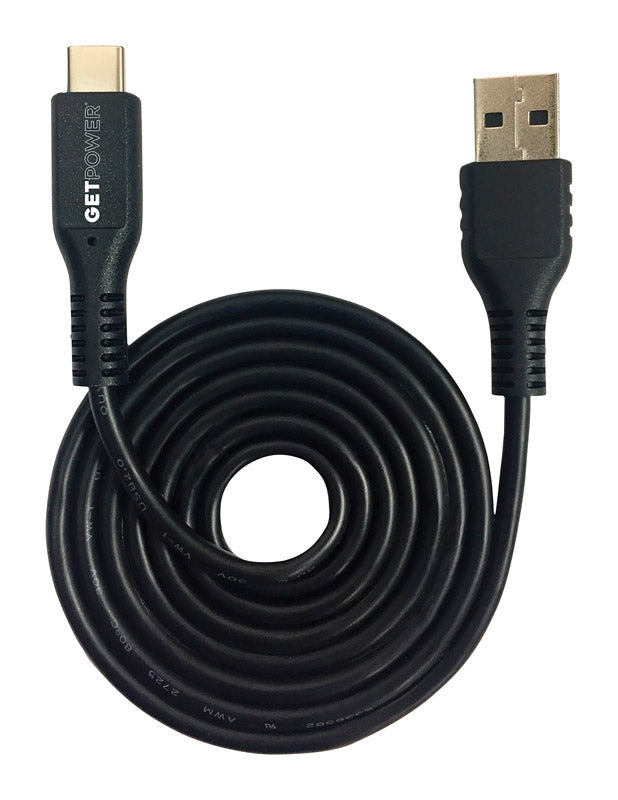 GetPower 3 ft. L USB Type A to USB Type C Charging and Sync Cable
