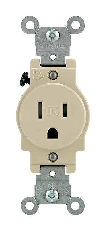 Leviton 15 amps 125 V Single Ivory Tamper Resistant Outlet 5-15R