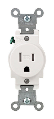 Leviton 15 amps 125 V Single White Tamper Resistant Outlet 5-15R