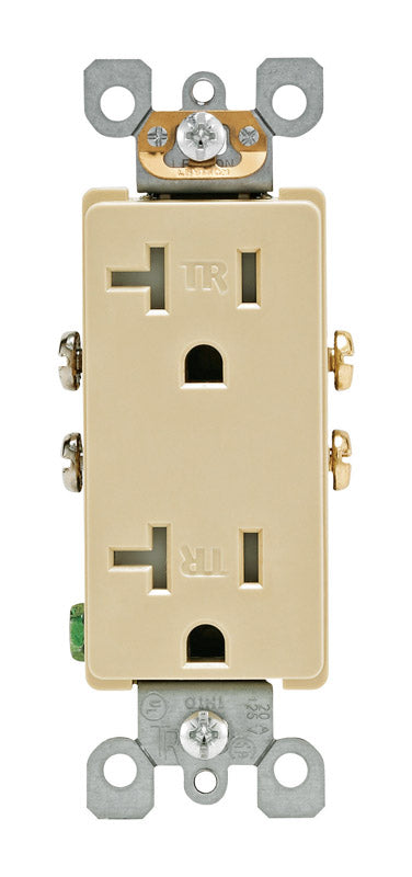 Leviton Decora 20 amps 125 V Duplex Ivory Outlet 5-20R