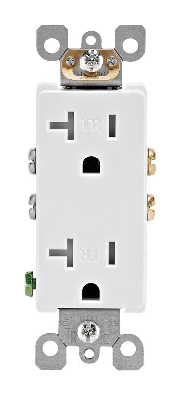Leviton Decora 20 amps 125 V Duplex White Outlet 5-20R