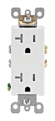 Leviton Decora 20 amps 125 V Duplex White Outlet 5-20R