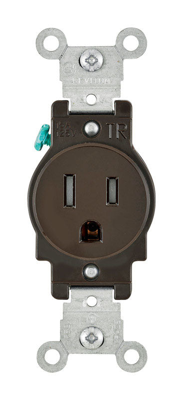 Leviton 15 amps 125 V Single Brown Outlet 5-15R