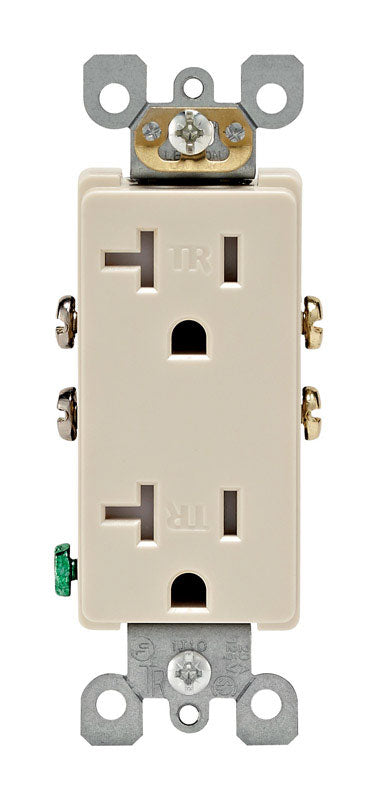 Leviton Decora 20 amps 125 V Duplex Light Almond Tamper Resistant Outlet 5-20R