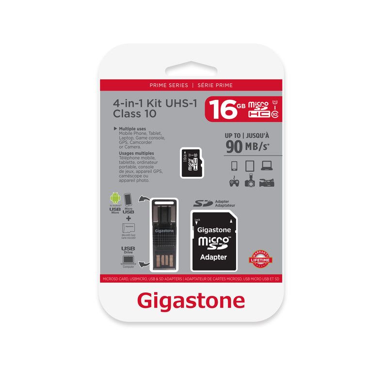 Gigastone 16 GB Micro SD Flash Memory Universal Pack