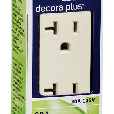 Leviton Decora Plus 20 amps 125 V Duplex Light Almond Outlet 5-20R