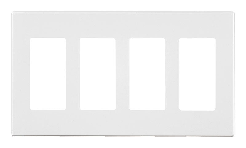Leviton White 4 gang Polycarbonate Decorator Screwless Wall Plate