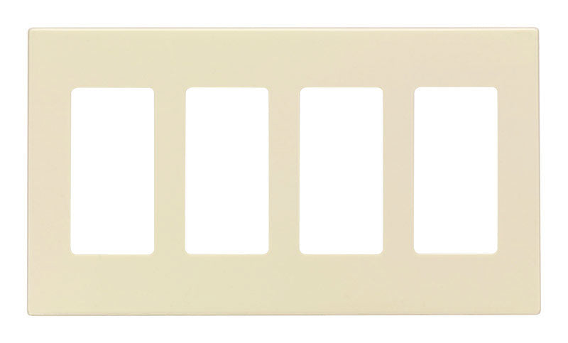 Leviton Almond 4 gang Polycarbonate Decorator Screwless Wall Plate
