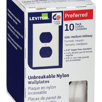 Leviton White 1 gang Thermoplastic Nylon Duplex Wall Plate
