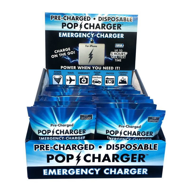 Zorbitz Pop Charger White Pop Emergency USB-C and Micro-USB For Smartphones 2 ft. L