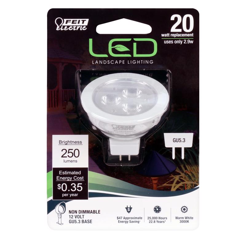 Feit MR16 GU5.3 LED Bulb Warm White 20 Watt Equivalence