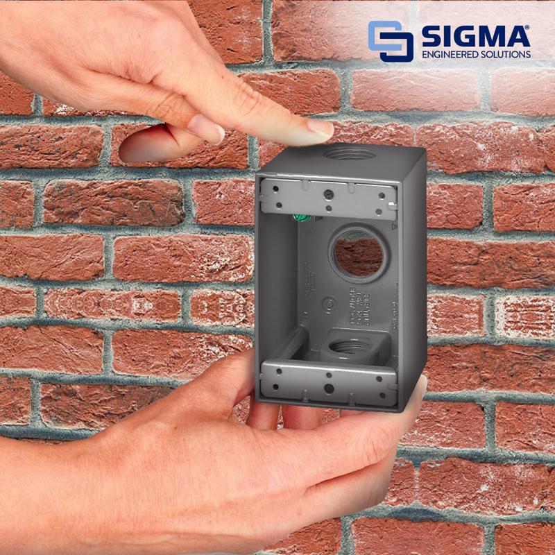 Sigma Electric New Work 25.5 cu in Rectangle Metallic 1 gang Weatherproof Box Gray