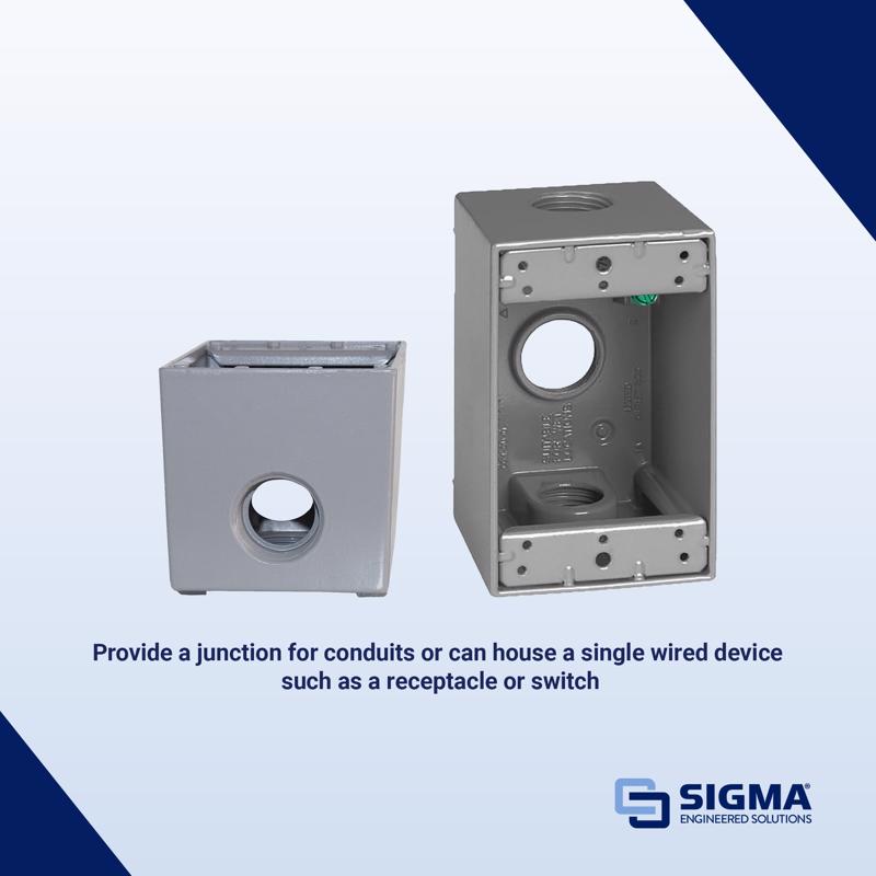 Sigma Electric New Work 25.5 cu in Rectangle Metallic 1 gang Weatherproof Box Gray