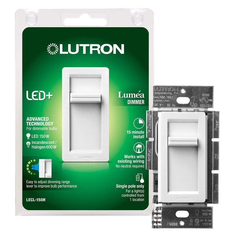 Lutron Lumea White 150 W Slide Dimmer Switch