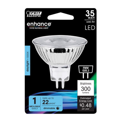 Feit Enhance MR16 GU5.3 LED Bulb Daylight 35 Watt Equivalence