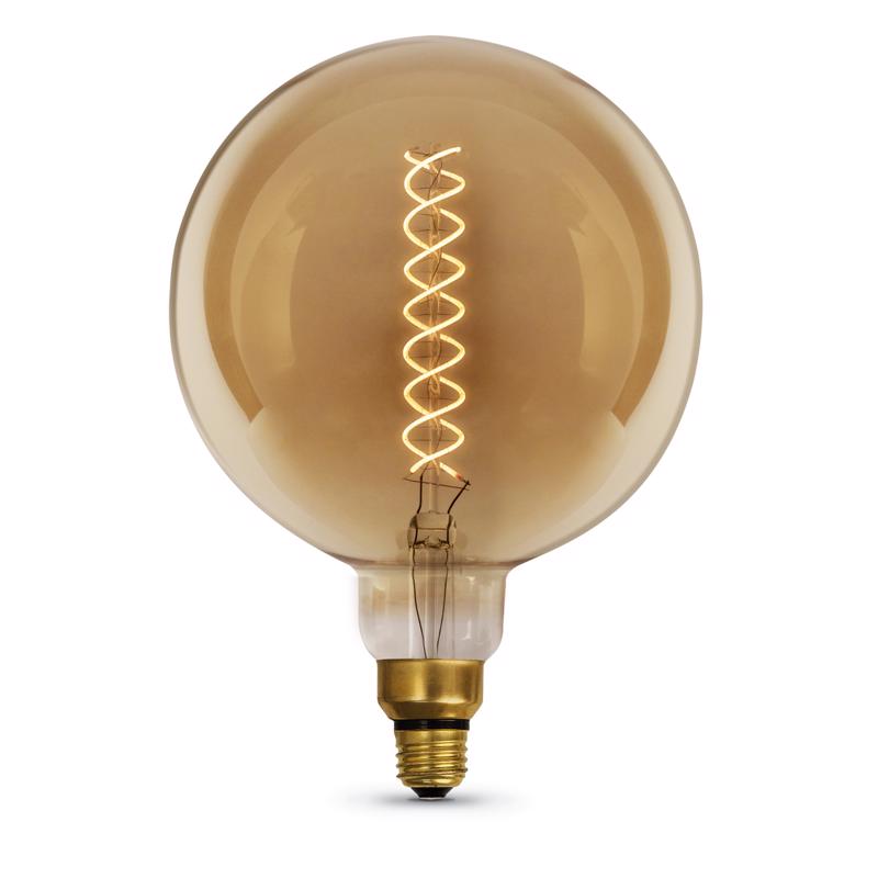 Feit G63 E26 (Medium) Filament LED Bulb Amber White 60 Watt Equivalence