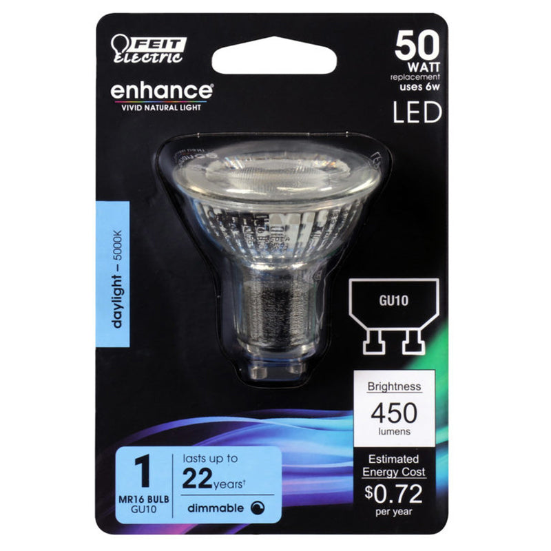 Feit Enhance MR16 GU10 LED Bulb Daylight 50 Watt Equivalence