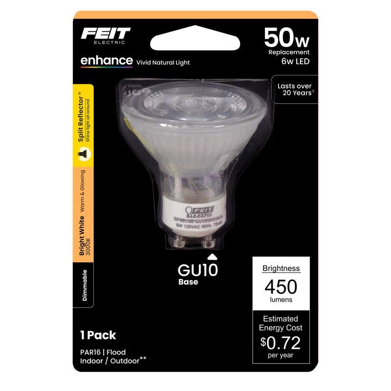 Feit Enhance MR16 GU10 LED Bulb Bright White 50 Watt Equivalence