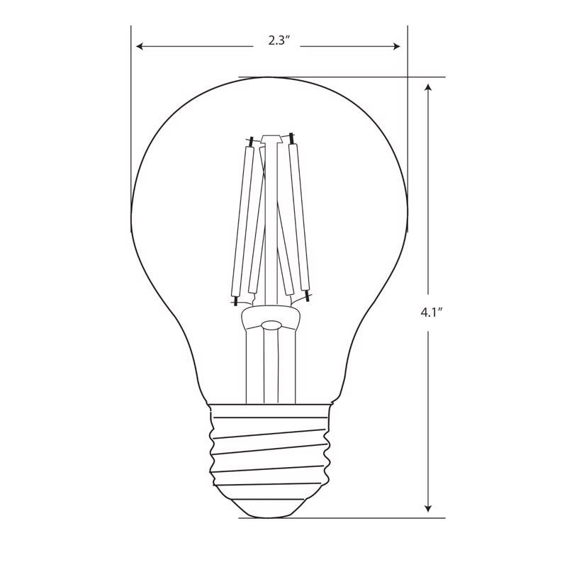 Feit A19 E26 (Medium) Filament LED Bulb Smoke Daylight 25 Watt Equivalence