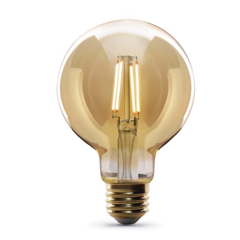 Feit G25 E26 (Medium) LED Bulb Amber 40 Watt Equivalence