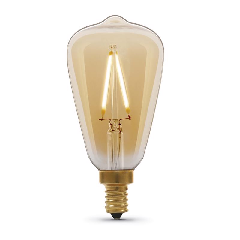 Feit ST15 E12 (Candelabra) Filament LED Bulb Amber Soft White 25 Watt Equivalence