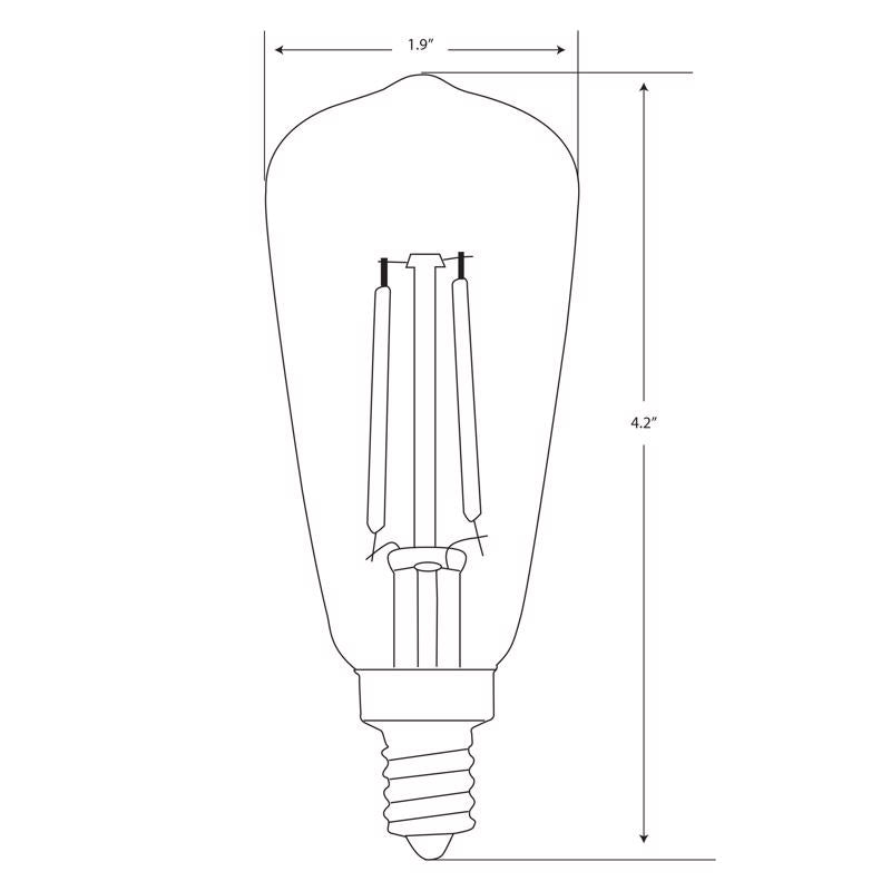 Feit ST15 E12 (Candelabra) Filament LED Bulb Amber Soft White 25 Watt Equivalence