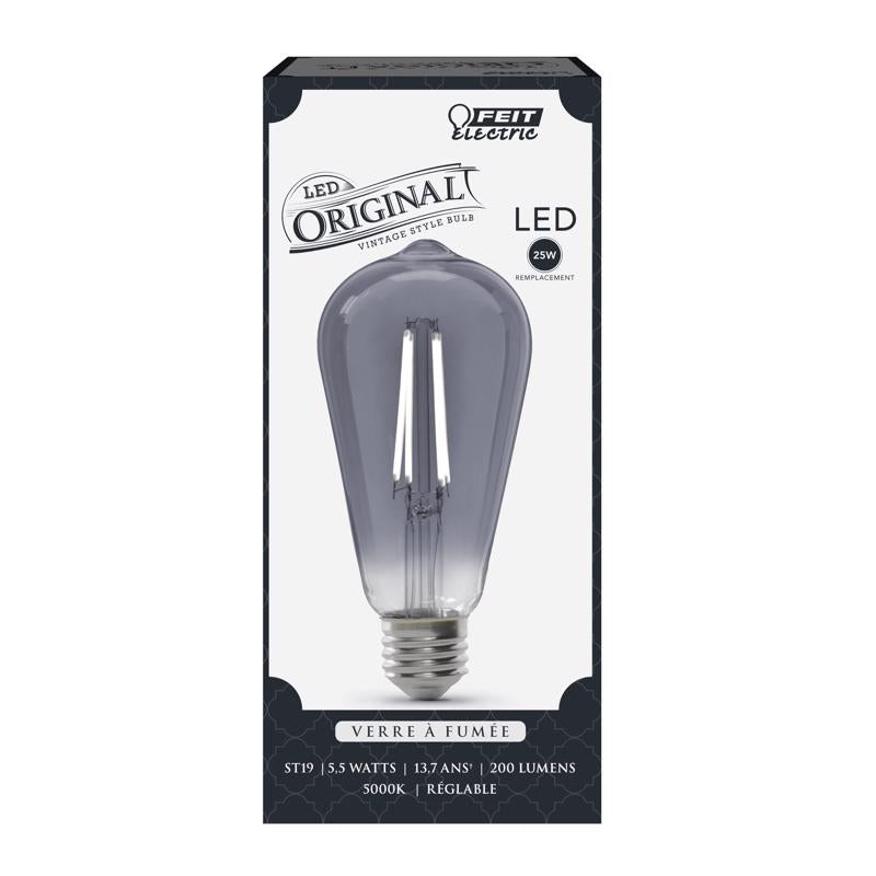 Feit ST19 E26 (Medium) LED Bulb Smoke Daylight 25 Watt Equivalence
