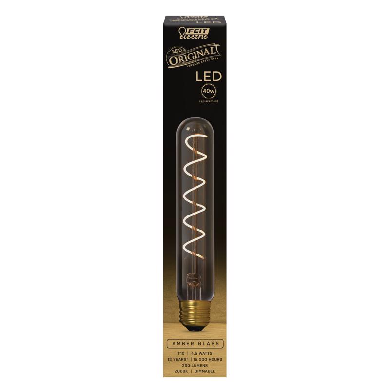 Feit T10 E26 (Medium) LED Bulb Amber 40 Watt Equivalence
