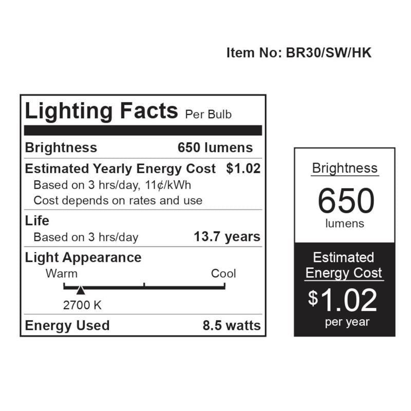 Feit Smart Home BR30 E26 (Medium) Smart-Enabled LED Bulb White 65 Watt Equivalence