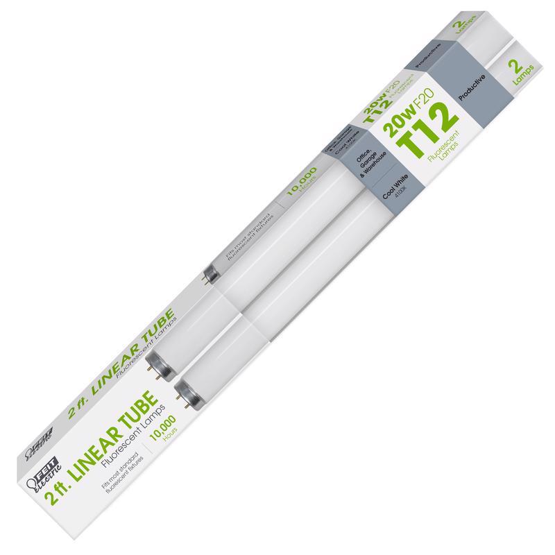 Feit Legacy Bulbs 20 W T12 1.5 in. D X 24 in. L Fluorescent Bulb Cool White Linear 4100 K 2 pk