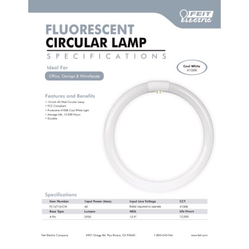 Feit Legacy Bulbs 40 W T9 15.9 in. D X 15.9 in. L Fluorescent Bulb Cool White Circular 4100 K