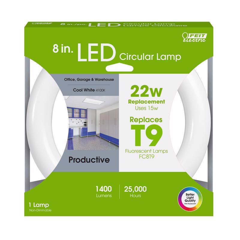 Feit Plug & Play T9 Cool White 8 in. G10Q Circular LED Bulb 22 Watt Equivalence