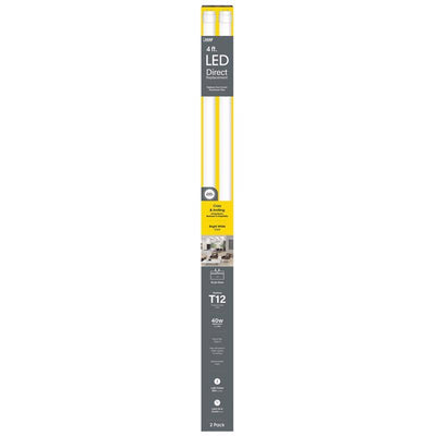 Feit T12 Warm White 48 in. G13 Linear LED Bulb 40 Watt Equivalence 2 pk