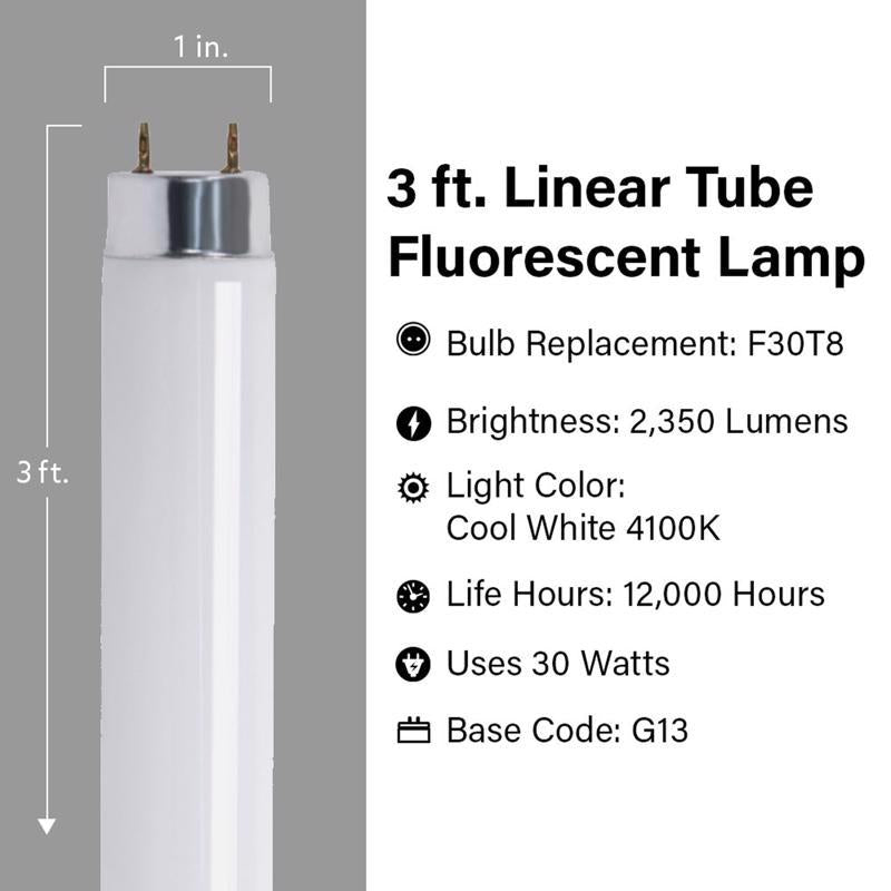 Feit Legacy Bulbs 30 W T8 1 in. D X 35.6 in. L Fluorescent Bulb Cool White Linear 4100 K