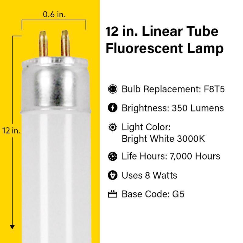 Feit Legacy Bulbs 8 W T5 0.6 in. D X 12 in. L Fluorescent Bulb Bright White Linear 3000 K