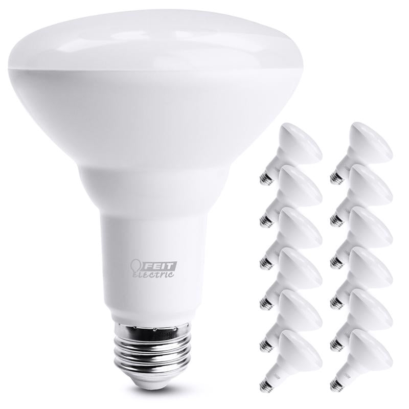 Feit BR30 E26 (Medium) LED Bulb Soft White 65 Watt Equivalence 12 pk