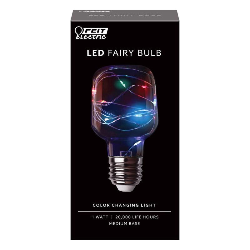 Feit Cylinder E26 (Medium) LED Bulb Multi-Colored 1 Watt Equivalence